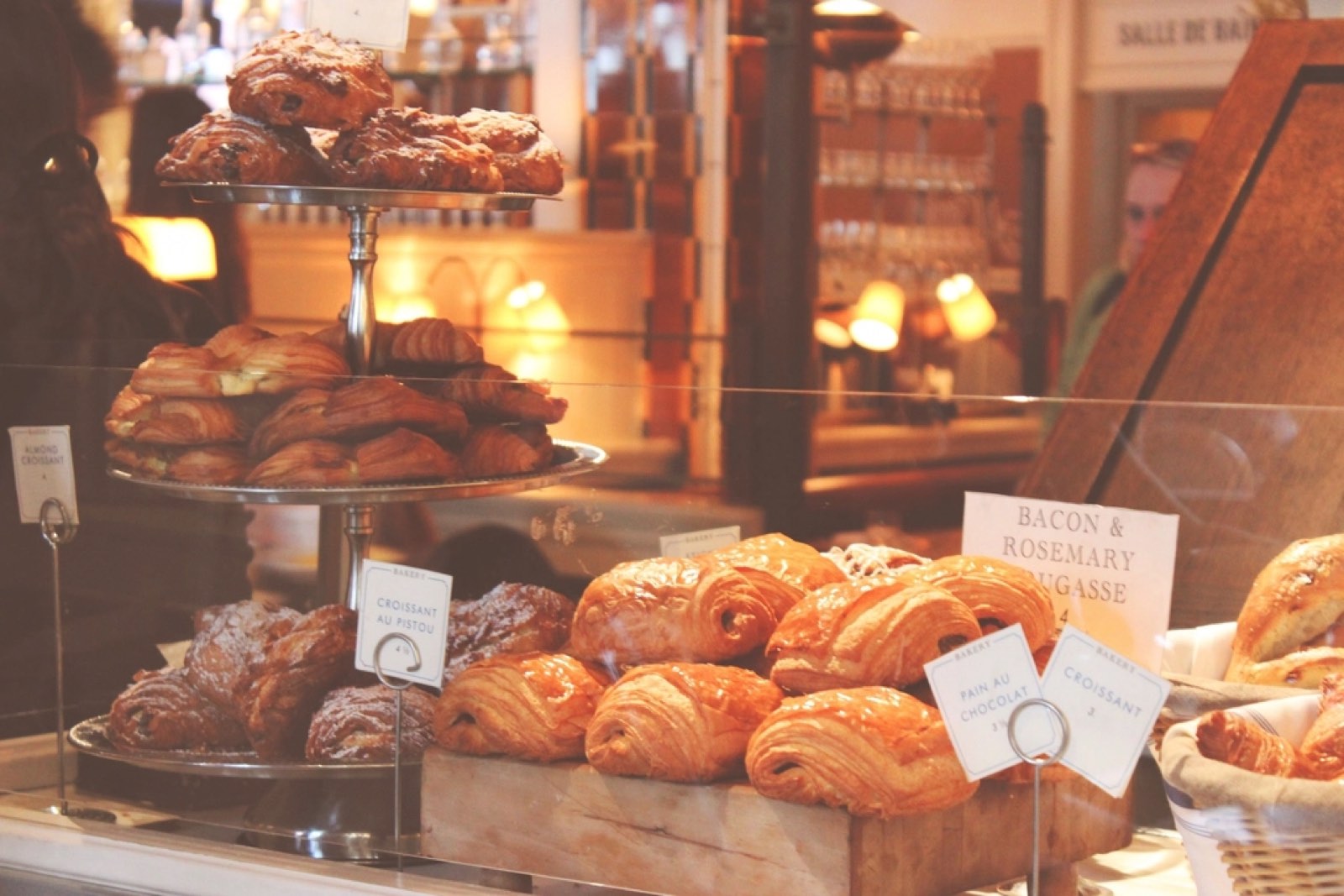 Pastries on a bakery counter