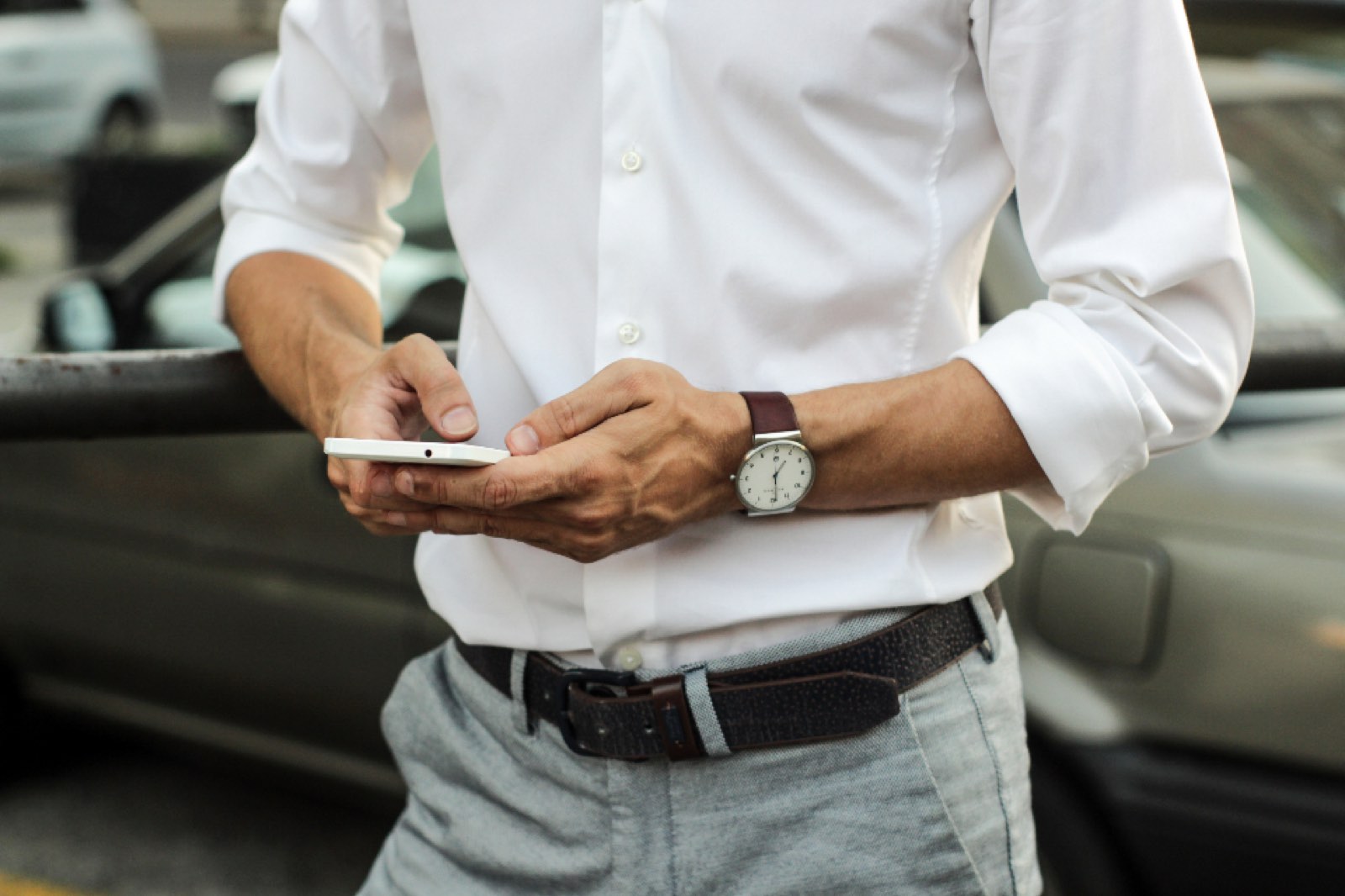 A man checking his phone